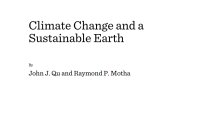 Climate Change and a Sustainable Earth