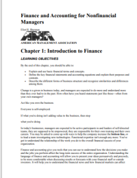 Finance and Accounting for Nonfinancial 
Managers