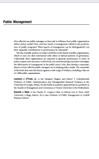 Public Management Organizations, Governance, and Performance