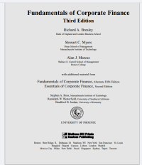 Selected material from Fundamentals of Corporate Finance
