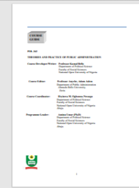 THEORIES AND PRACTICE OF PUBLIC ADMINISTRATION