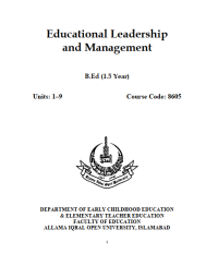 Educational Leadership
and Management