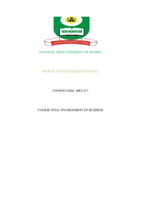 Image of MBA 817 Environment of Business