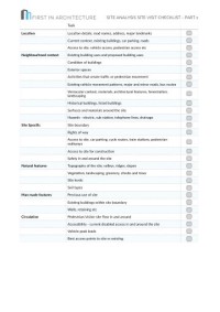 Image of Site Analysis Site Visit Checklist