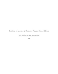 Image of Solution manual to Lectures on Corporate Finance