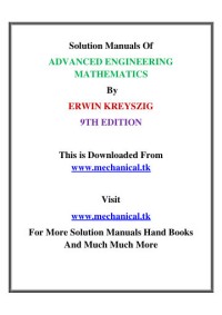 Image of Solution Manuals Of ADVANCED ENGINEERING MATHEMATICS ERWIN
