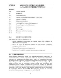 Image of UNIT 20 ASSESSING HUMAN RESOURCE MANAGEMENT EFFECIVENESS
