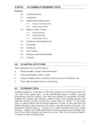Image of UNIT 6: GANDHIAN PERSPECTIVE