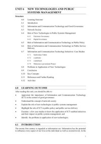 Image of UNIT-6 : NEW TECHNOLOGIES AND PUBLIC SYSTEMS MANAGEMENT